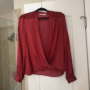All In Favor Long Sleeve Blouse Top Sz L